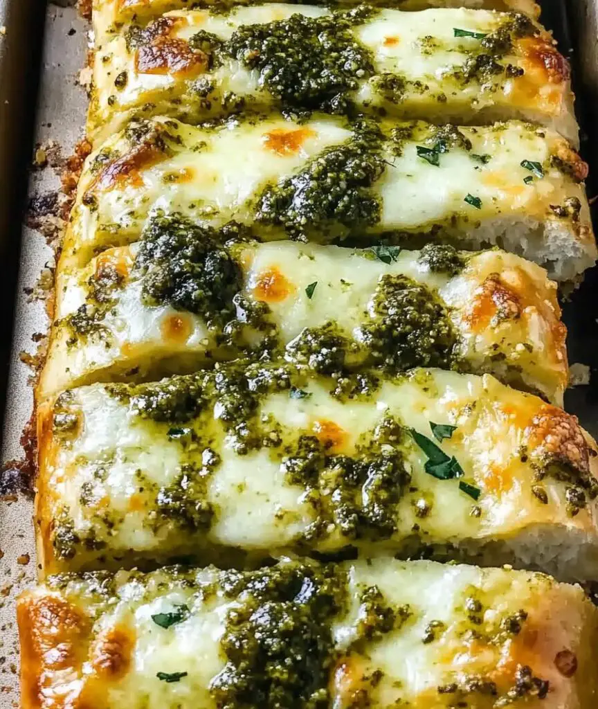 Cheesy Pesto Garlic Bread