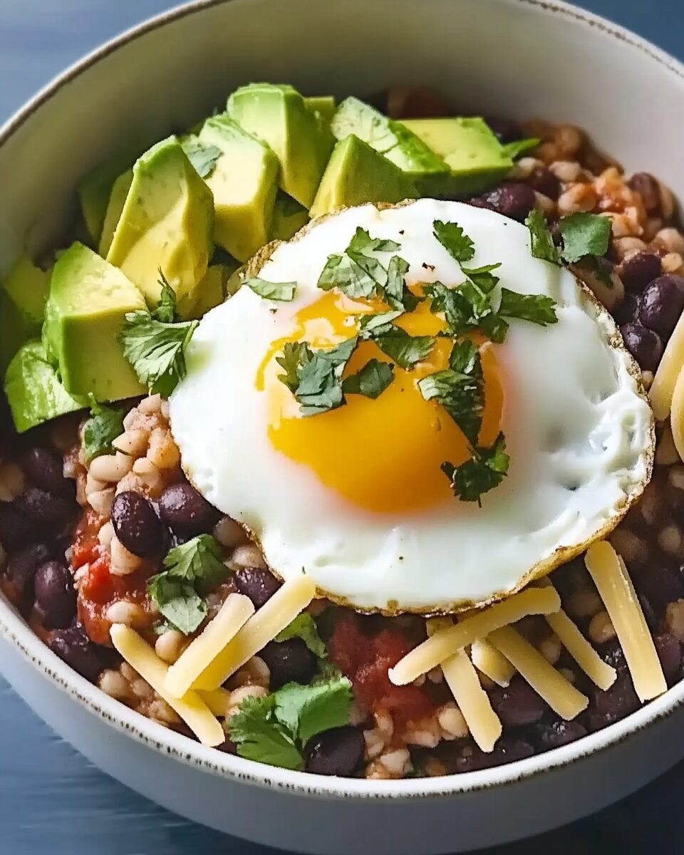 Breakfast Beans with Microwave-Poached Egg