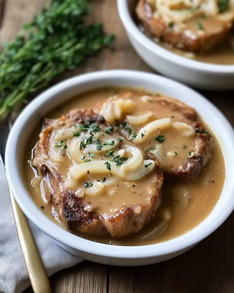 Crockpot Pork Chops with French Onion Soup