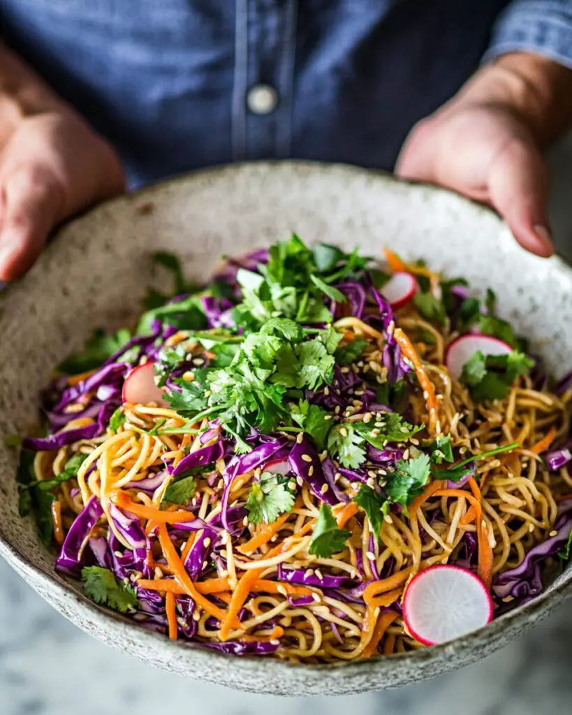 Asian Noodle Salad with Spicy Peanut Dressing
