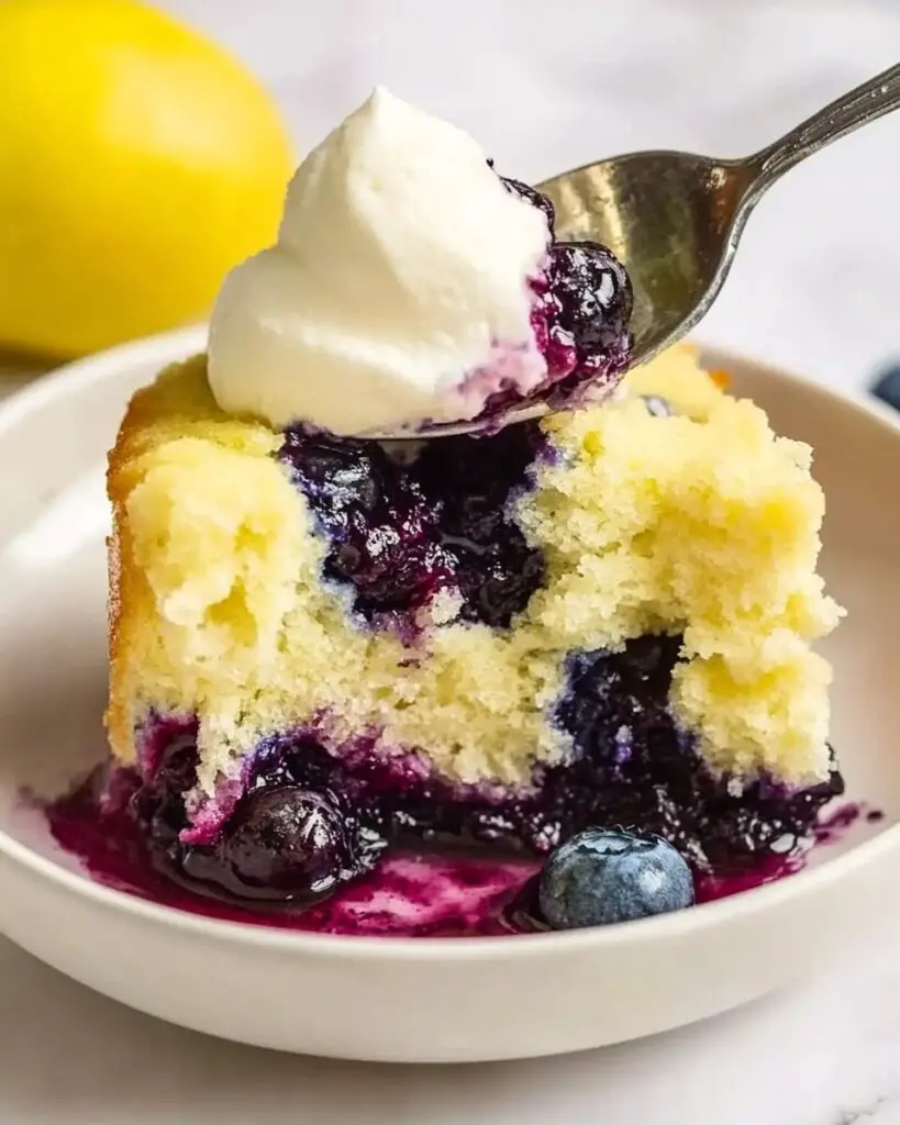 Lemon Blueberry Spoon Cake