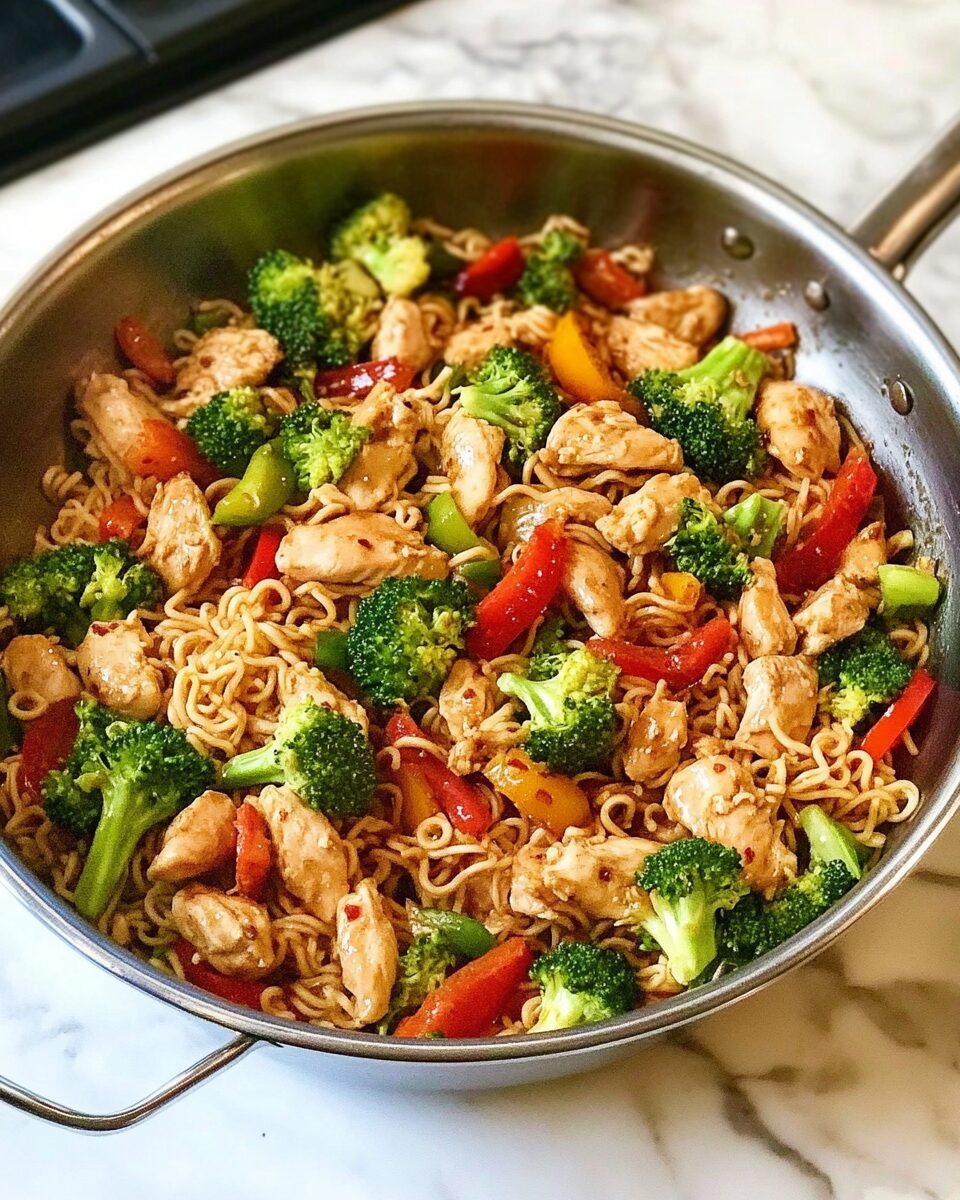 Quick Chicken Ramen Noodle Stir-Fry