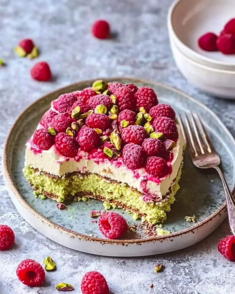 White Chocolate, Raspberry & Pistachio Tiramisu