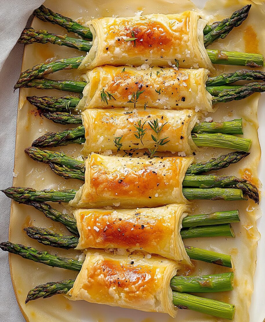 Asparagus Puff Pastry Tart Bundles