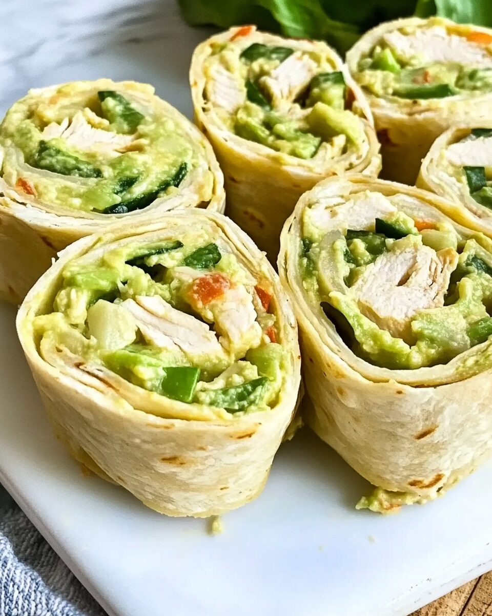 Chicken Avocado Salad Pinwheels