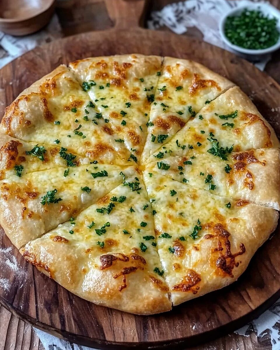 High Protein Cheesy Garlic Pizza