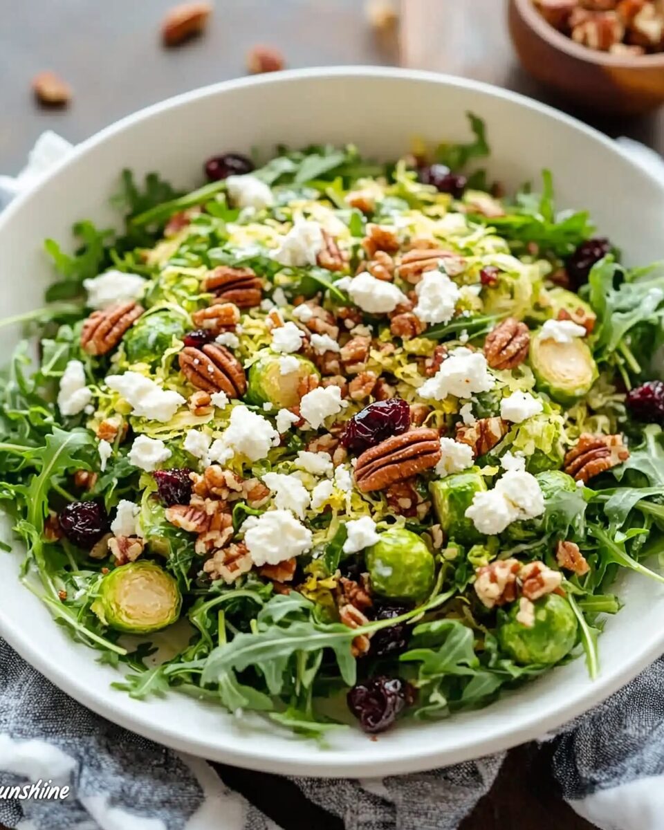 Shredded Brussels Sprouts & Arugula Salad