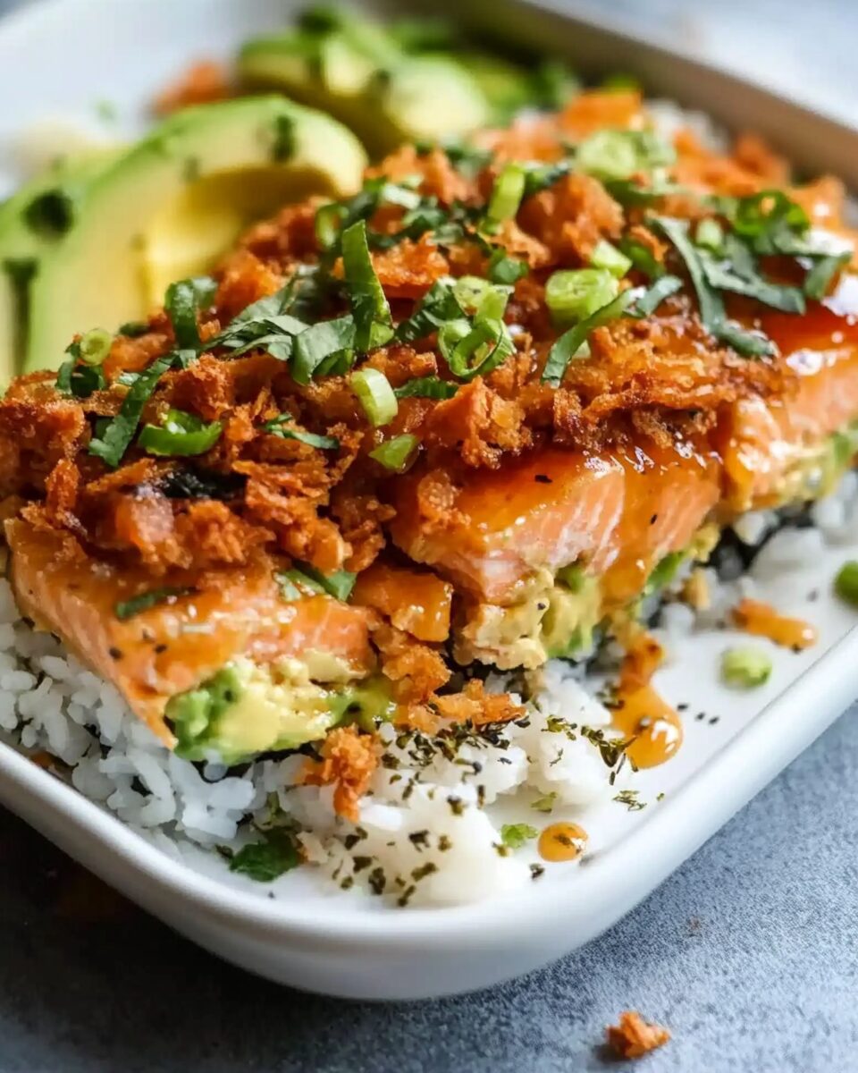 Teriyaki Salmon Sushi Bake