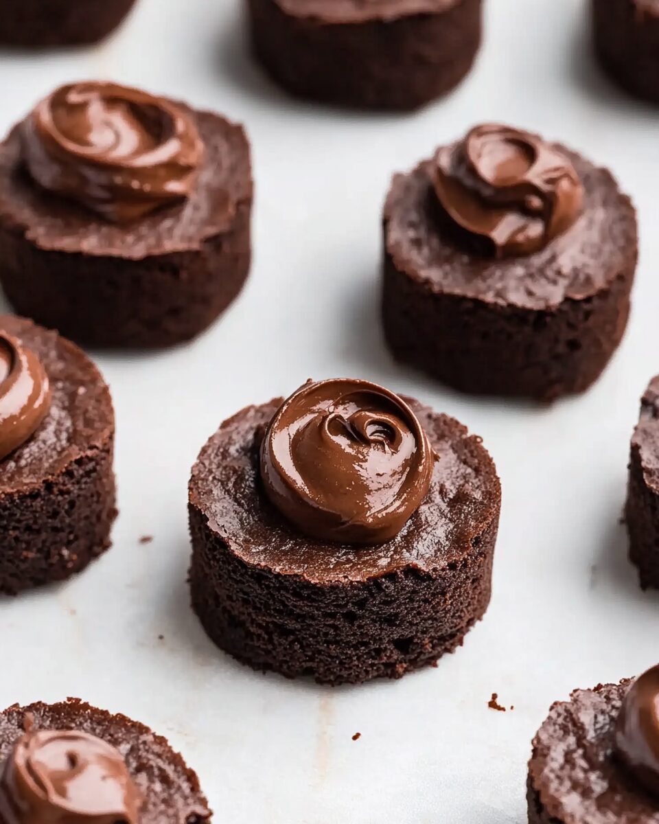 Brownie Bites with Whipped Chocolate Ganache