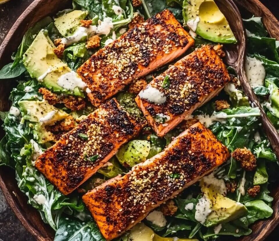 Blackened Salmon Caesar Salad
