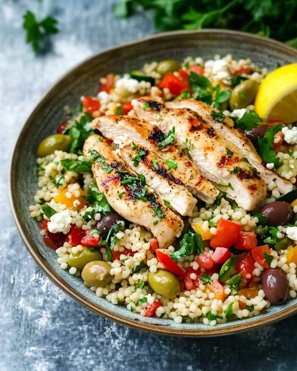 Veggie-Packed Couscous with Lemon Oregano Chicken