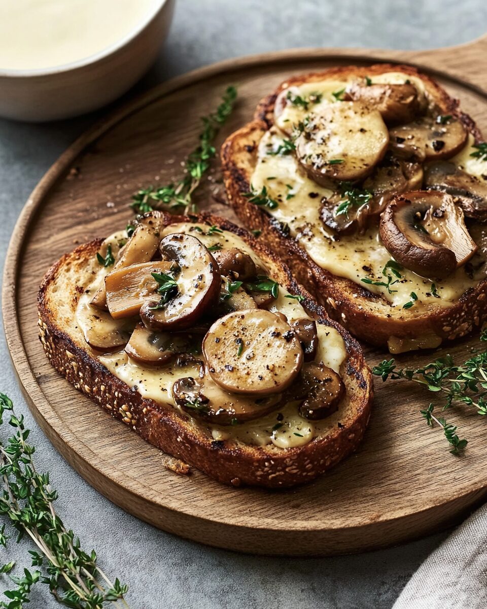 Mushrooms and Tarragon on Buttery Toast