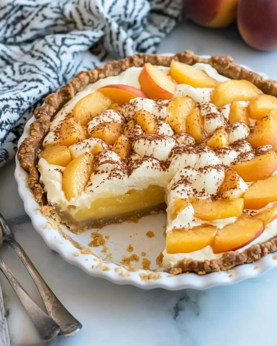 Peaches and Cream Pie with Mascarpone