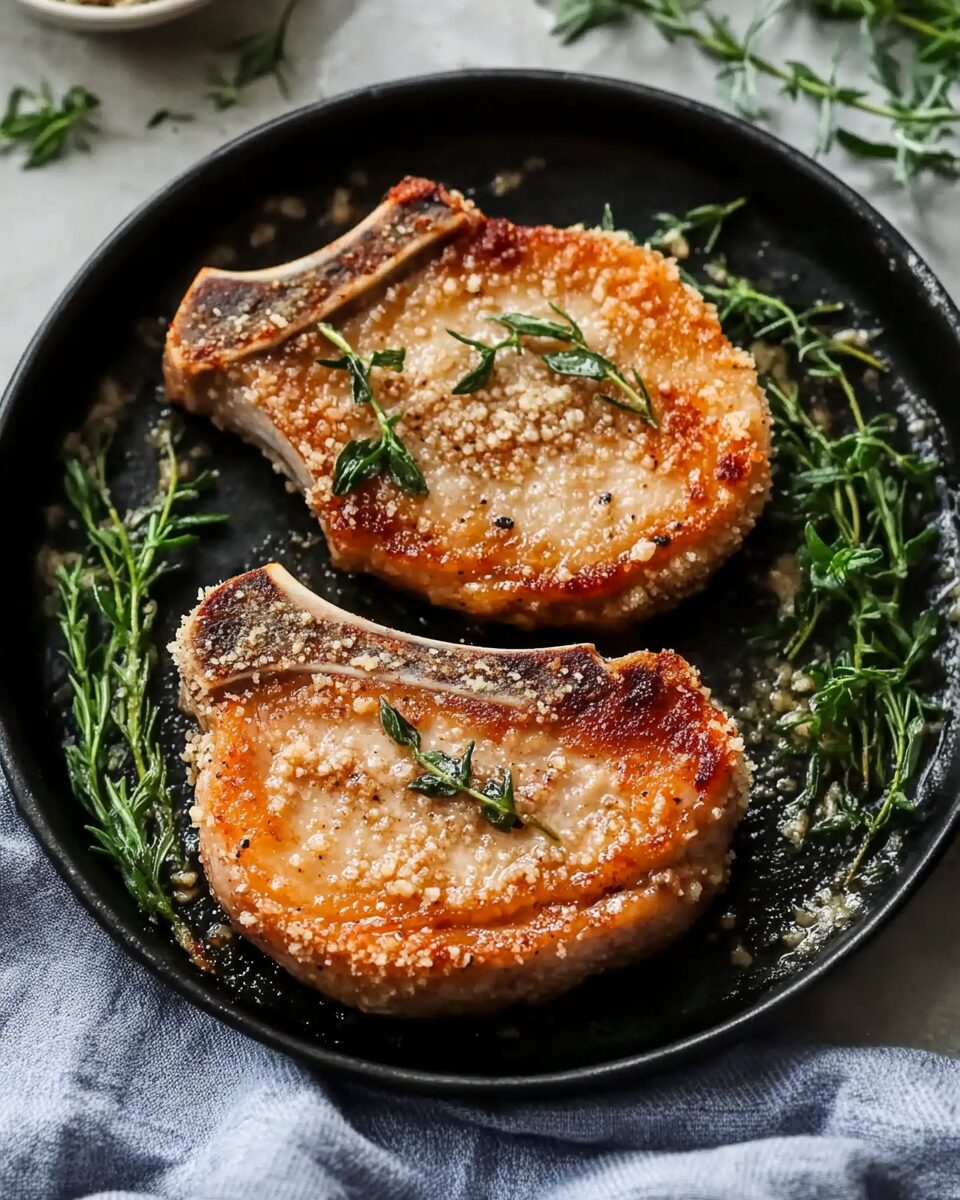 Crispy Parmesan Crusted Pork Chops