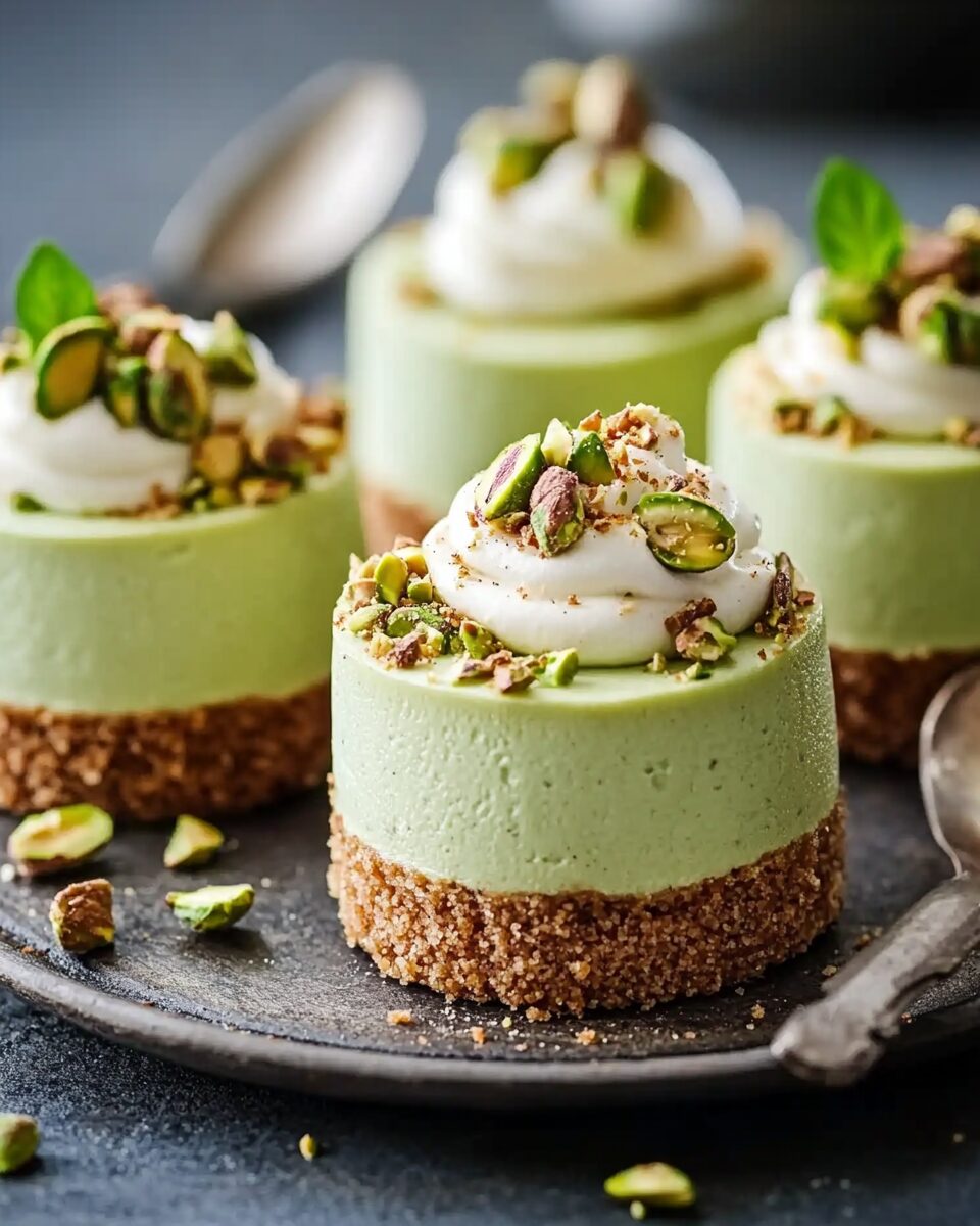 Pistachio Coffee Cheesecakes