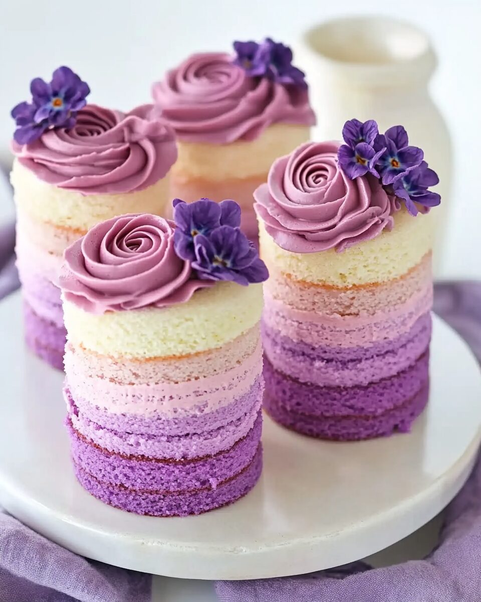 Purple Ombre Mini Cakes