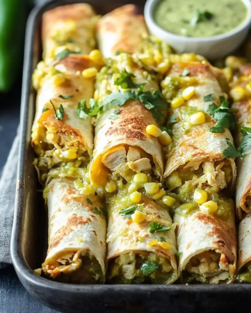 Roasted Chicken Verde Taquitos