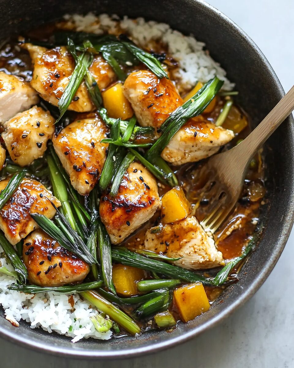 Apricot Chicken with Charred Scallions