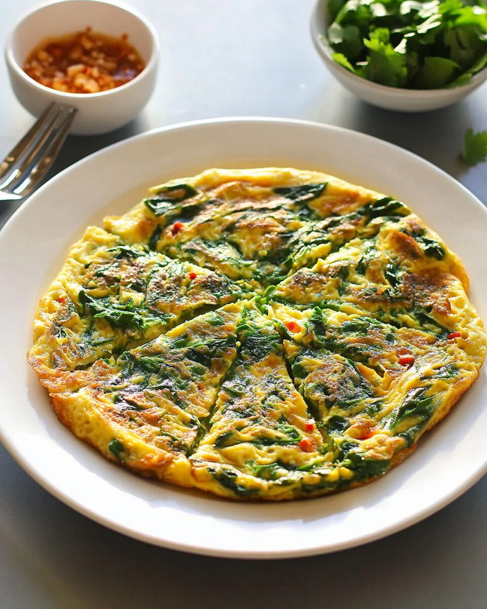 Authentic Thai Omelette with Cha Om