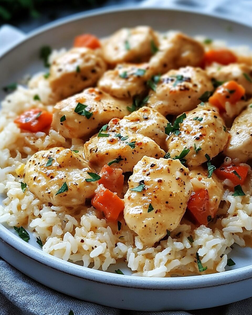 Chicken Scampi with Garlic Parmesan Rice