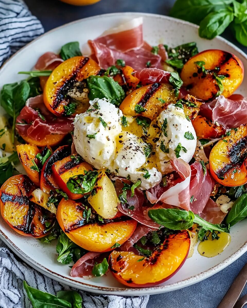 Grilled Nectarine Burrata Prosciutto Salad