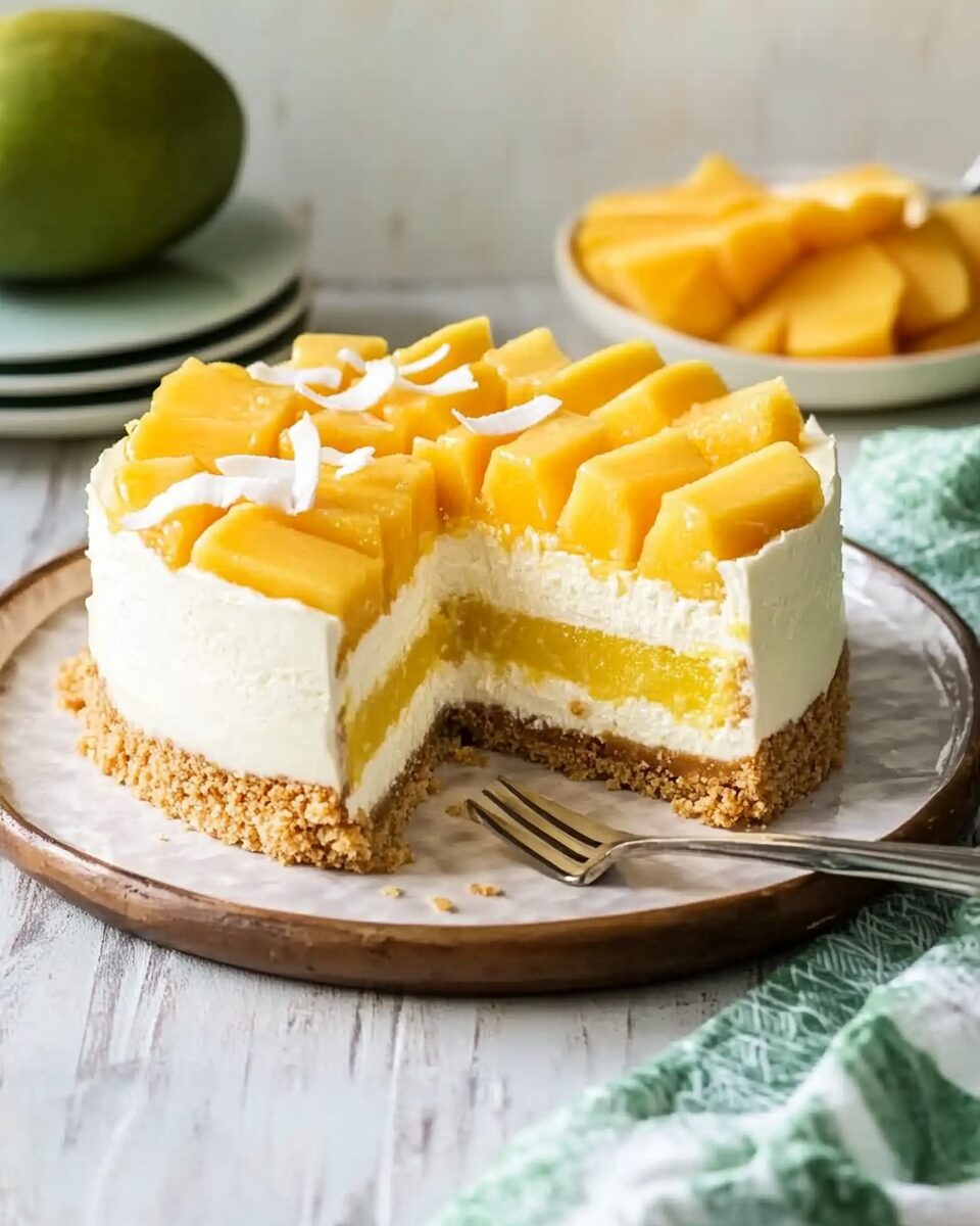 Mango Coconut Cheesecake