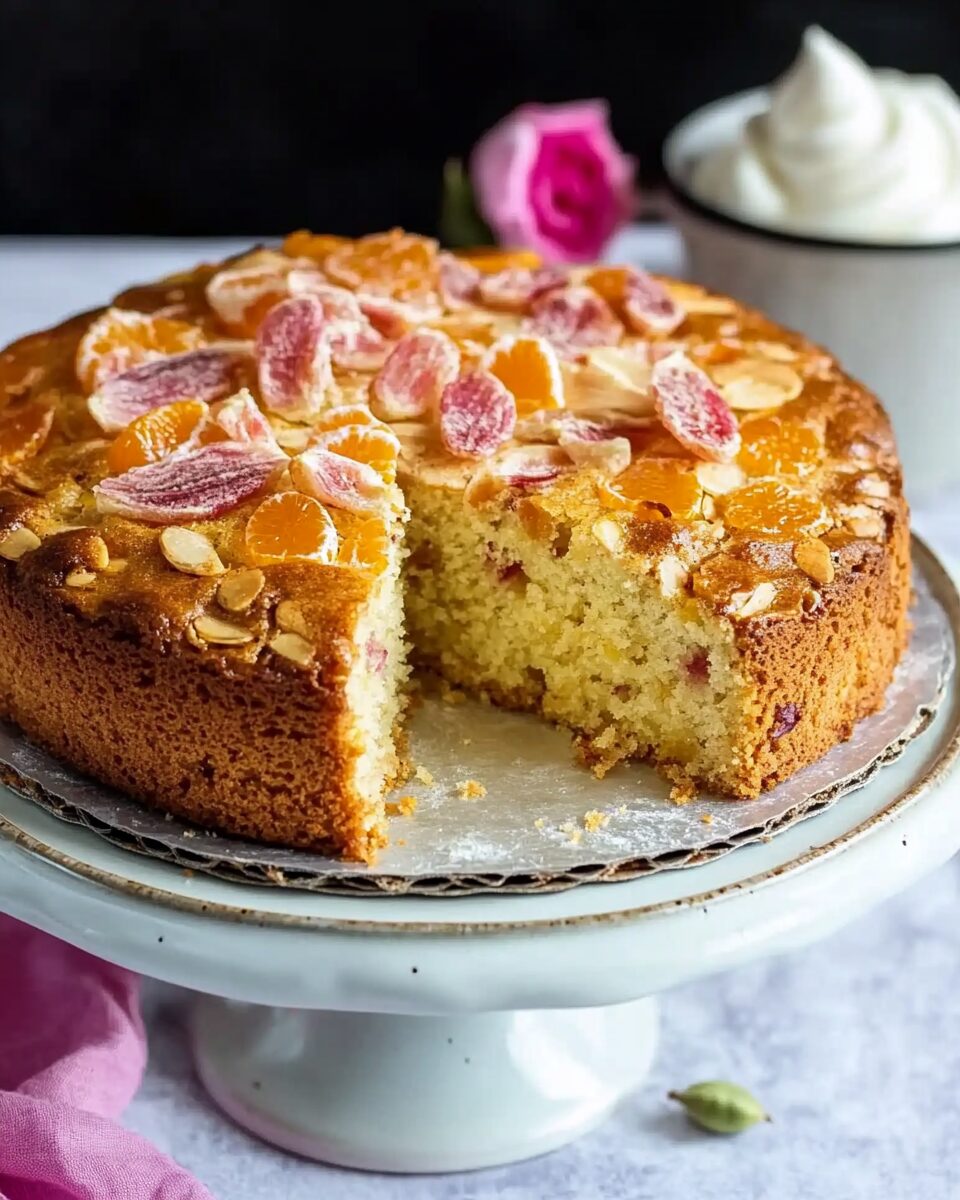Rhubarb, Orange, and Cardamom Cake