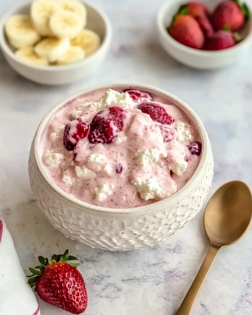 Strawberry Banana Cottage Cheese Smoothie