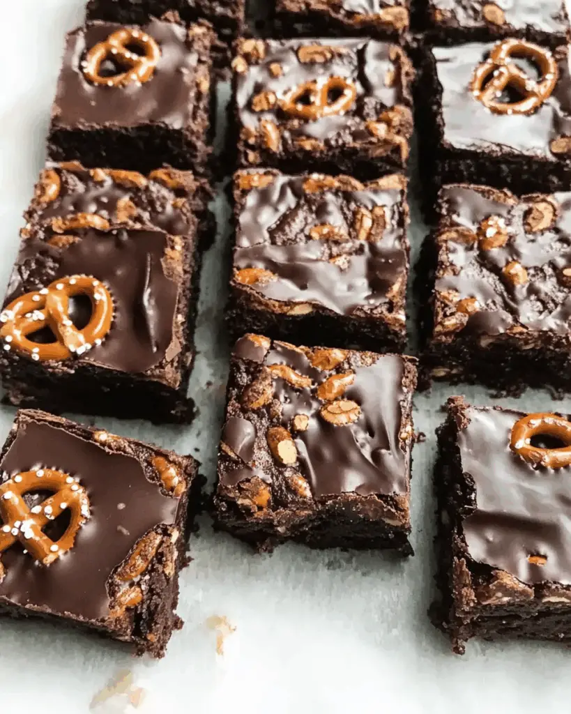Chocolate Covered Pretzel Brownies