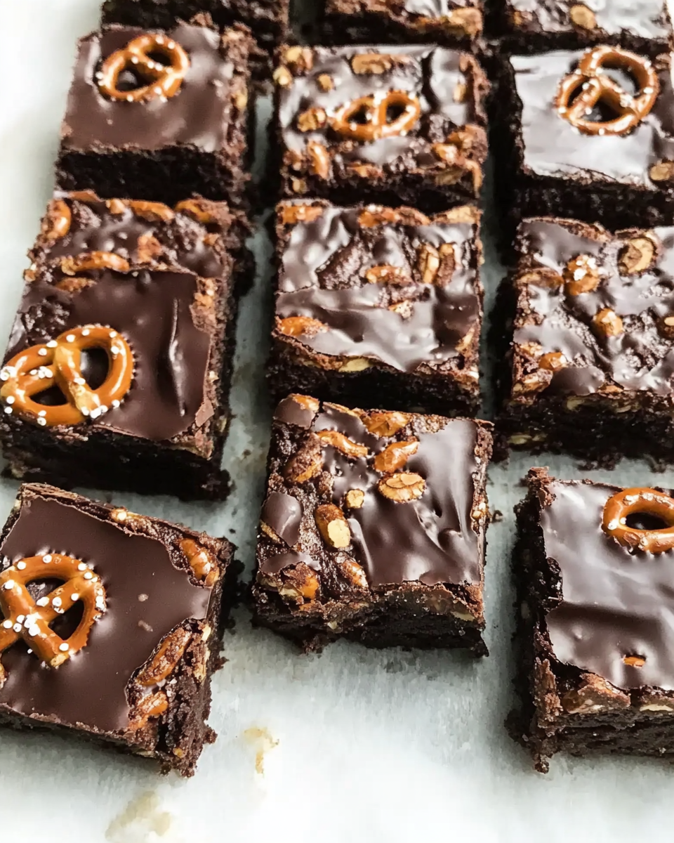 Chocolate Covered Pretzel Brownies