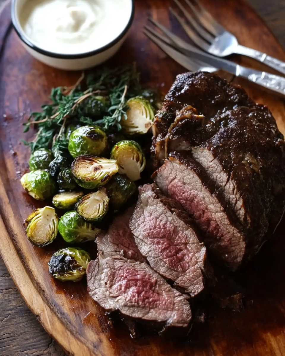 Roast Beef and Honey-Glazed Brussel Sprouts