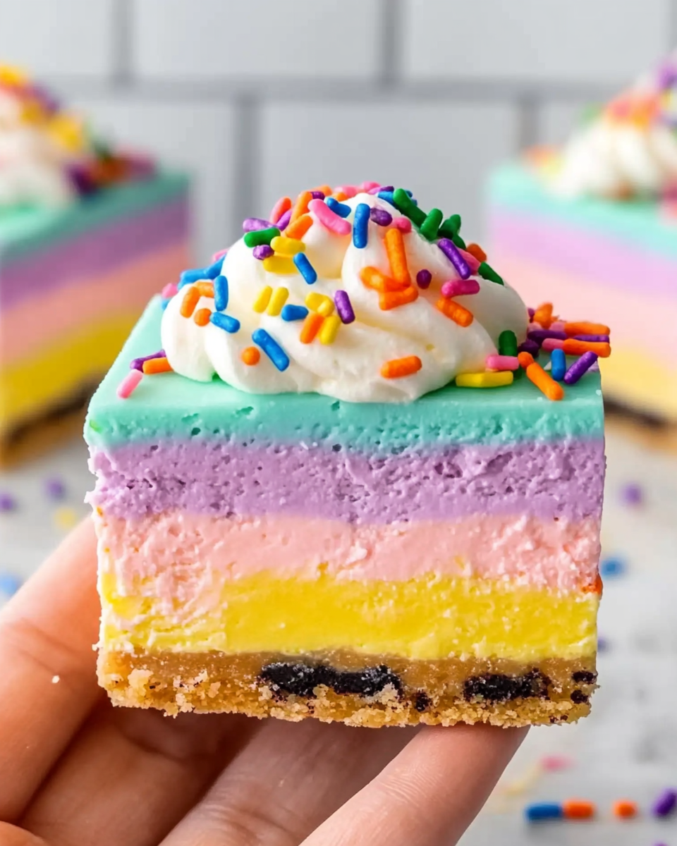 Rainbow Cheesecake Bars