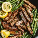 Garlic Butter Steak and Lemon Green Beans Skillet