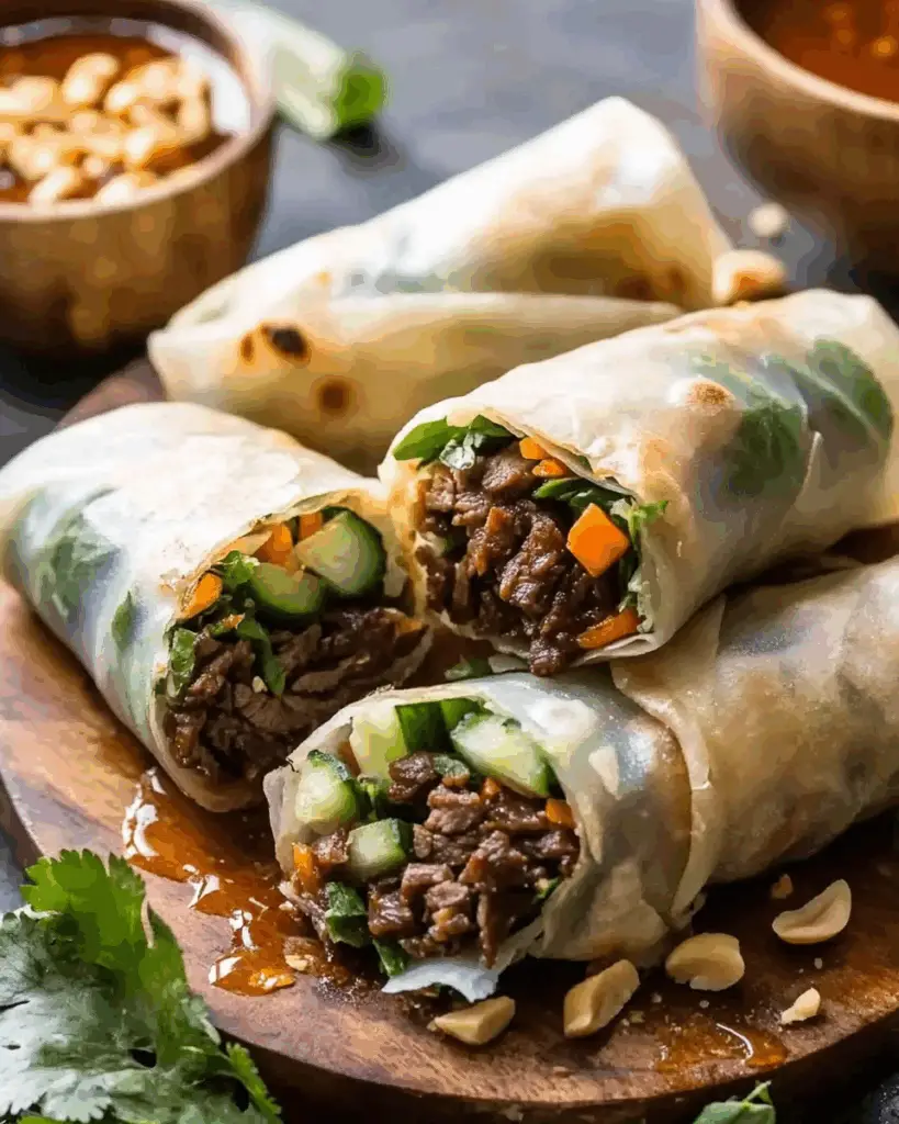 20 Minute Thai Basil Beef Rolls