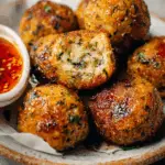 Brown Rice Balls with Sweet Chili Glaze