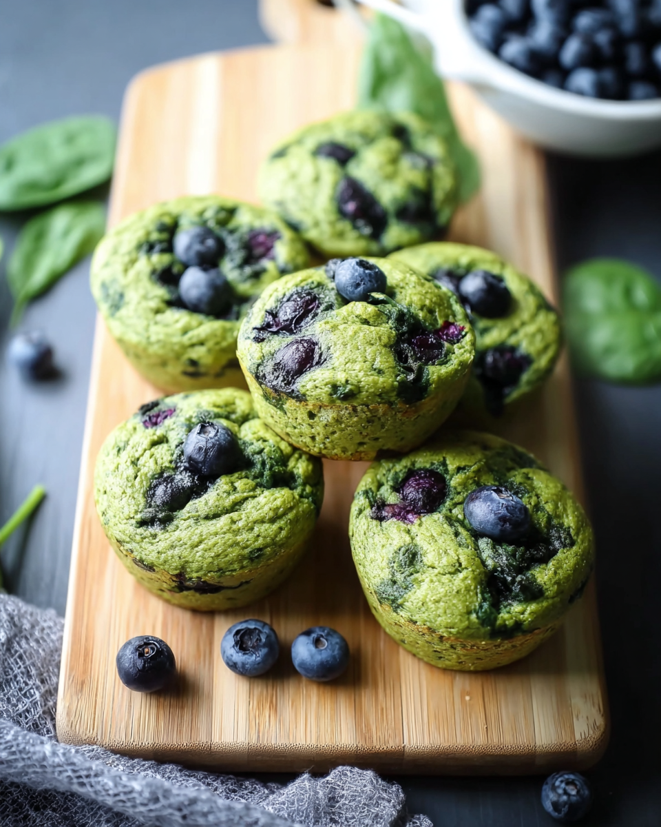 Easy Spinach Blender Muffins with Blueberries
