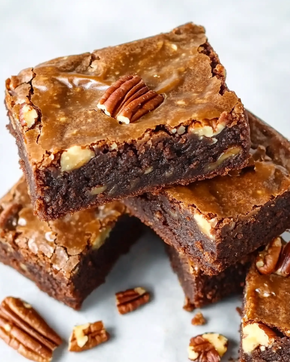 Healthy Caramel Pecan Brownies