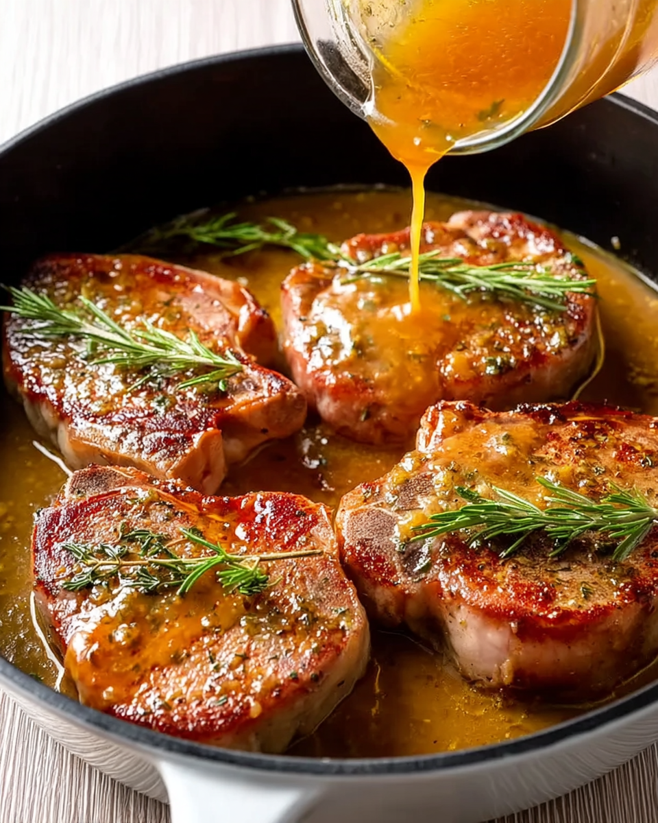 Herb-Infused Smothered Baked Pork Chops with Apple Cider Glaze