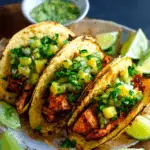 Jerk Grilled Salmon Tacos with Avocado Pineapple Salsa