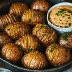 Salt & Pepper Mini Hasselback Potatoes with Cajun Dip