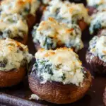 Spinach Dip Stuffed Mushrooms