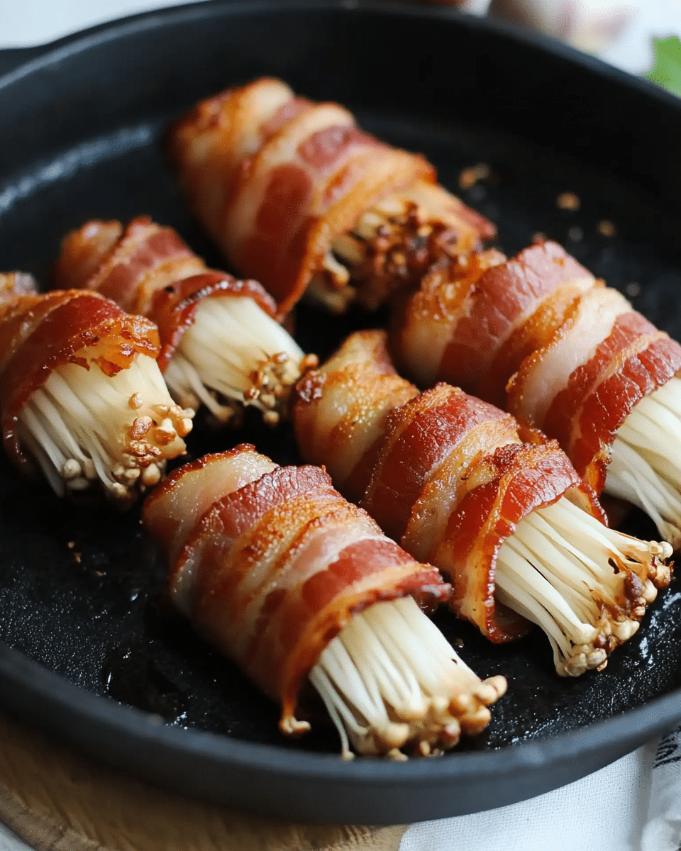 Bacon-Wrapped Enoki Mushrooms