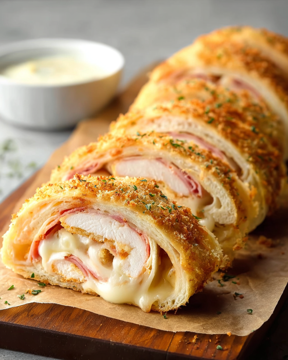 Chicken Cordon Bleu Stromboli