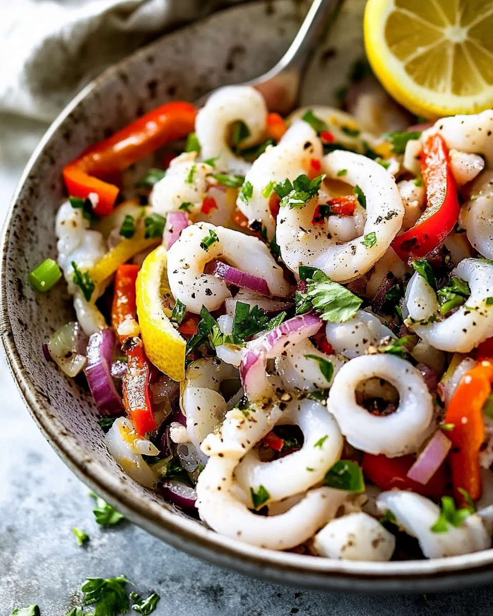 Chilled Calamari Salad with Lemon and Parsley