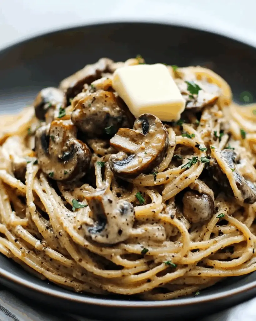 Creamy Garlic Herb Mushroom Spaghetti