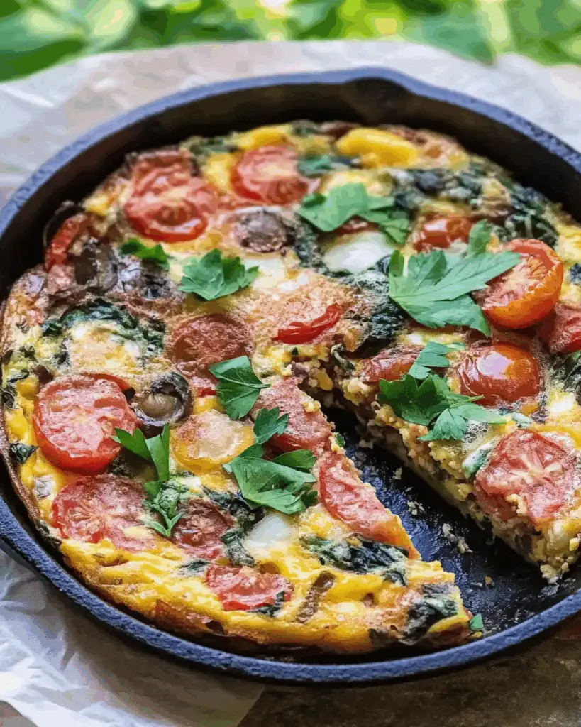 Late Summer Frittata with Tomatoes and Fresh Herbs