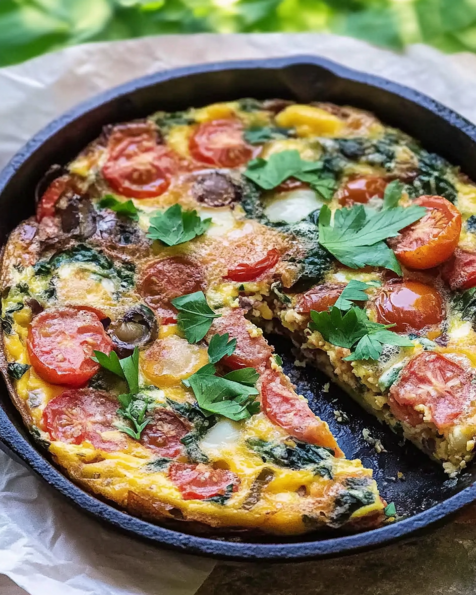 Late Summer Frittata with Tomatoes and Fresh Herbs