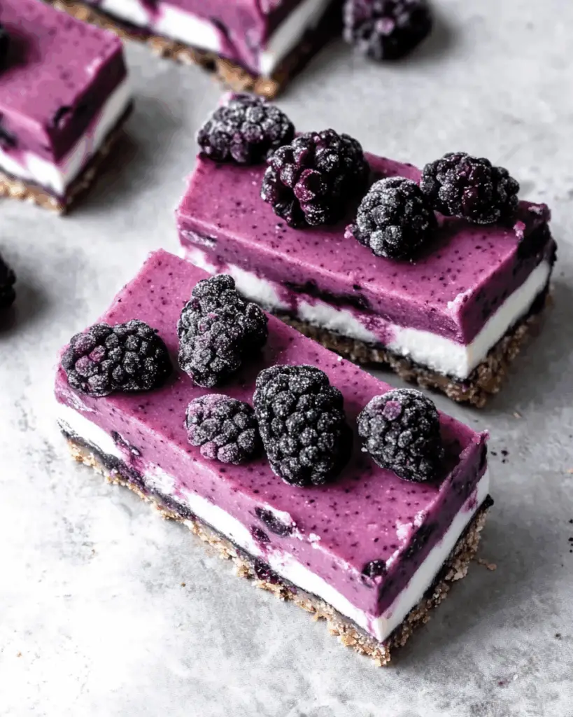 Raw Blackberry Coconut Cashew Slice