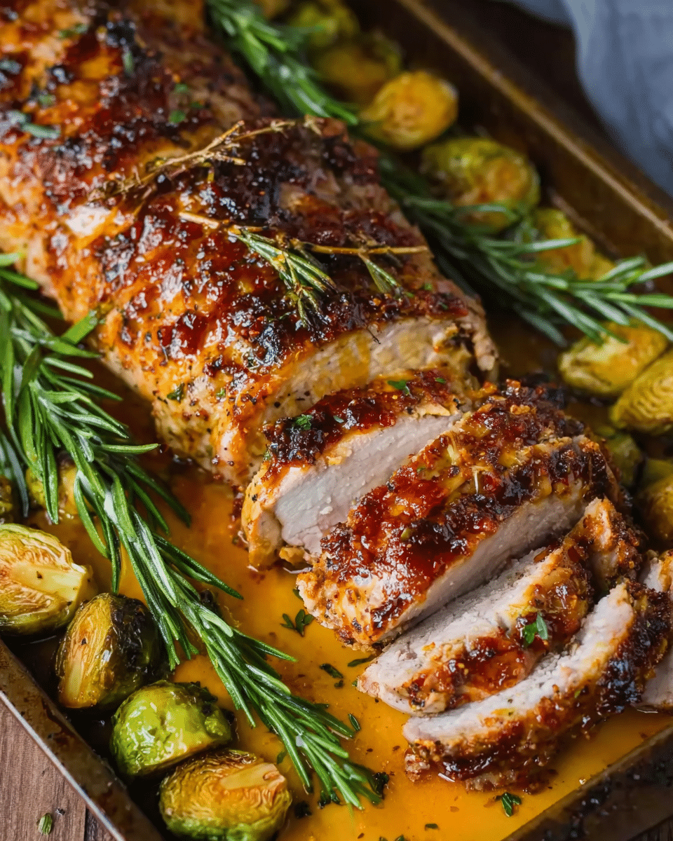 Rosemary Orange Glazed Roasted Pork Tenderloin