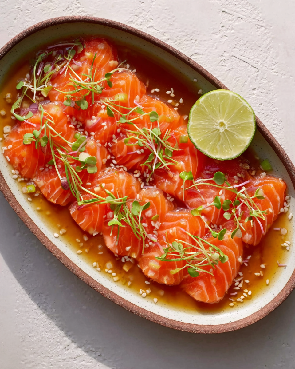 Salmon Crudo with Citrus Soy Dressing